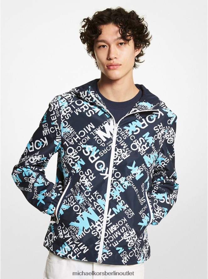 Kleidung de Michael Kors Männer Gewebte Kapuzenjacke mit grafischem Logo Merlot-Heidekraut 404V222817