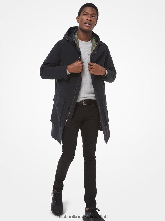 Kleidung de Michael Kors Männer Nylonanorak schwarz gewaschen 404V222784