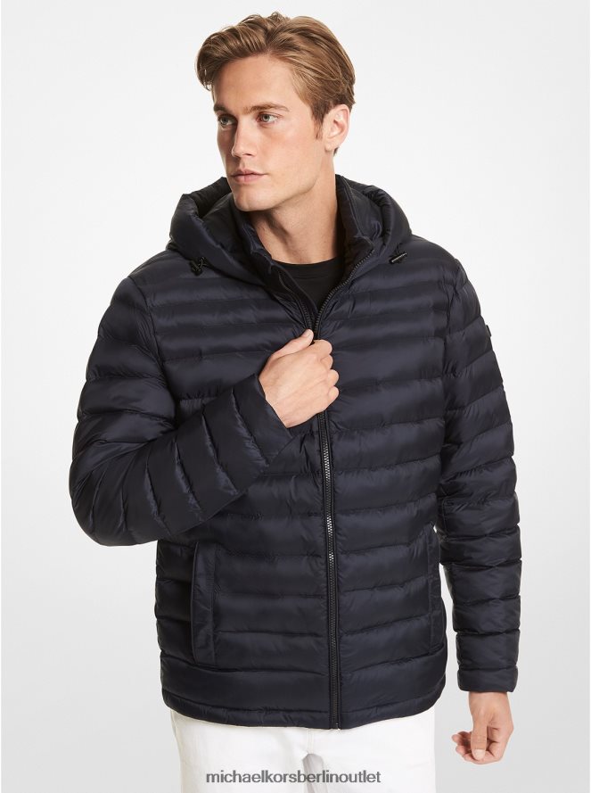 Kleidung de Michael Kors Männer Packbare, gesteppte Pufferjacke Mitternacht 404V222841