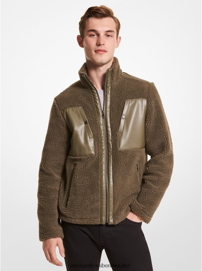 Kleidung de Michael Kors Männer Sherpa-Jacke Olive 404V222861