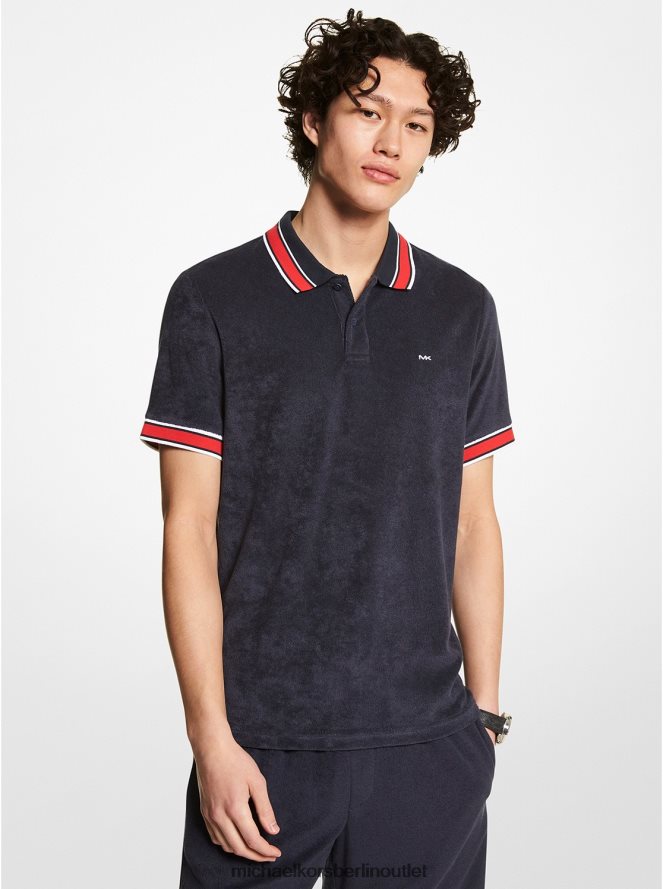 Kleidung de Michael Kors Männer French-Terry-Poloshirt Mitternacht 404V222915