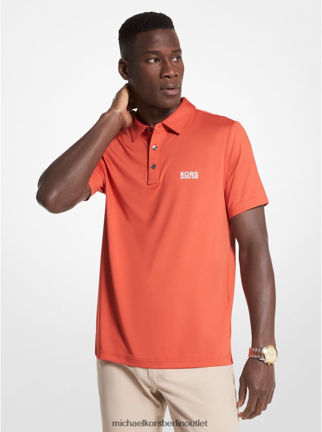 Kleidung de Michael Kors Männer Golf-Logo-Stretch-Jersey-Poloshirt Gewürzorange 404V222890