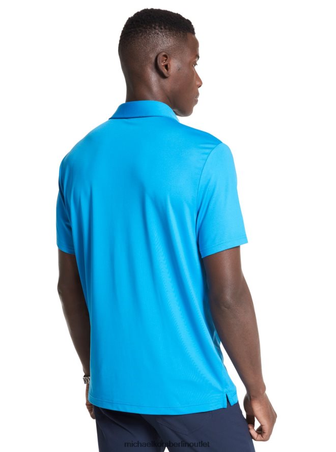 Kleidung de Michael Kors Männer Golf-Logo-Stretch-Jersey-Poloshirt leuchtendes Cyanblau 404V222891