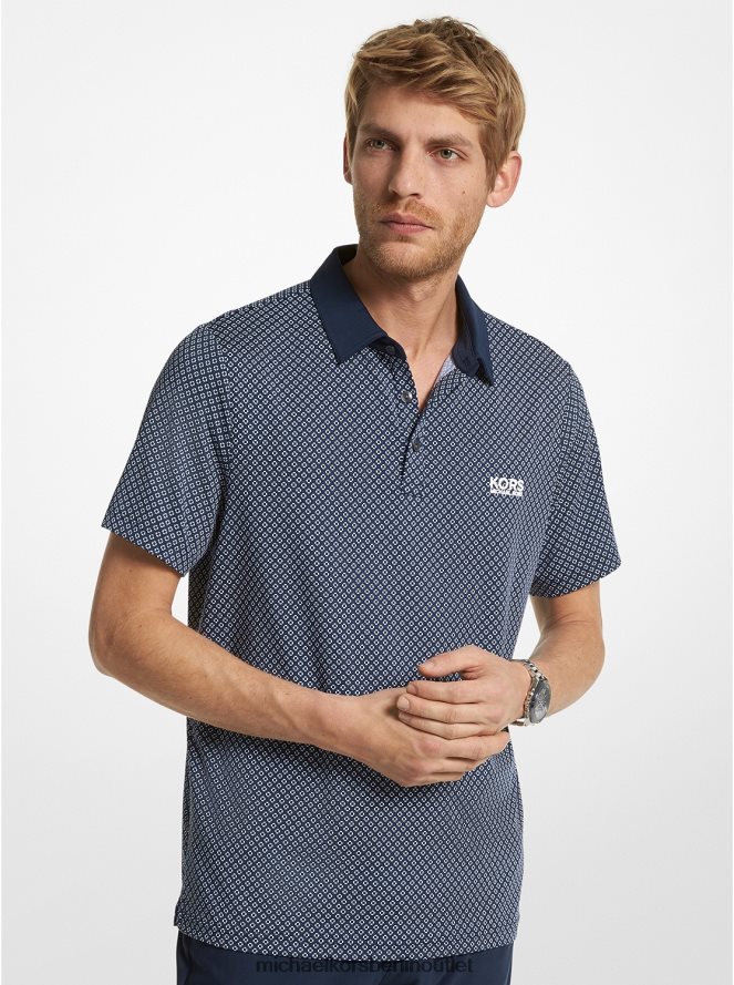 Kleidung de Michael Kors Männer Golf-bedrucktes Poloshirt aus Stretch-Jersey Mitternacht 404V222888