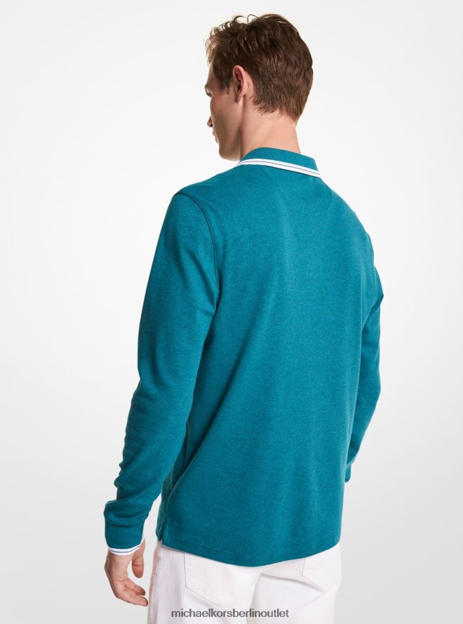 Kleidung de Michael Kors Männer Langärmliges Poloshirt aus Greenwich-Baumwolle de gren Hitze 404V222896