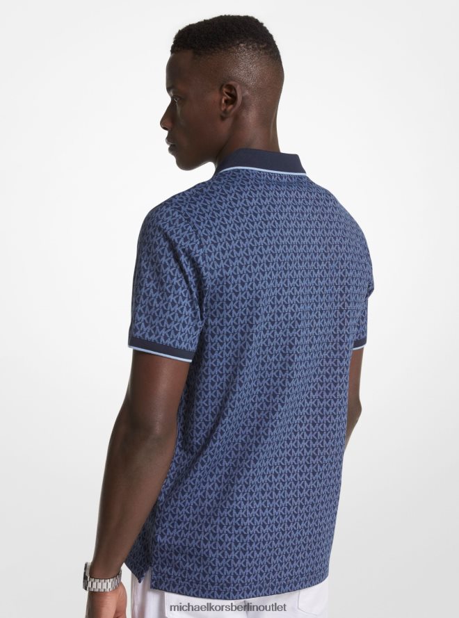 Kleidung de Michael Kors Männer Poloshirt aus Baumwolljersey mit Logo-Print Mitternacht 404V222881