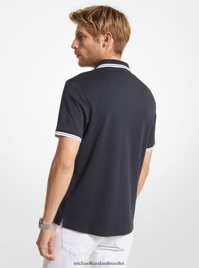 Kleidung de Michael Kors Männer Poloshirt aus Greenwich-Baumwolle Mitternacht 404V222876