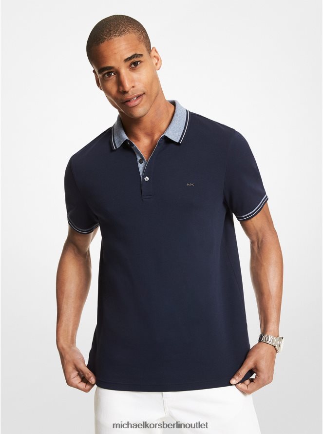 Kleidung de Michael Kors Männer Poloshirt aus Greenwich-Baumwolle Mitternacht 404V222885