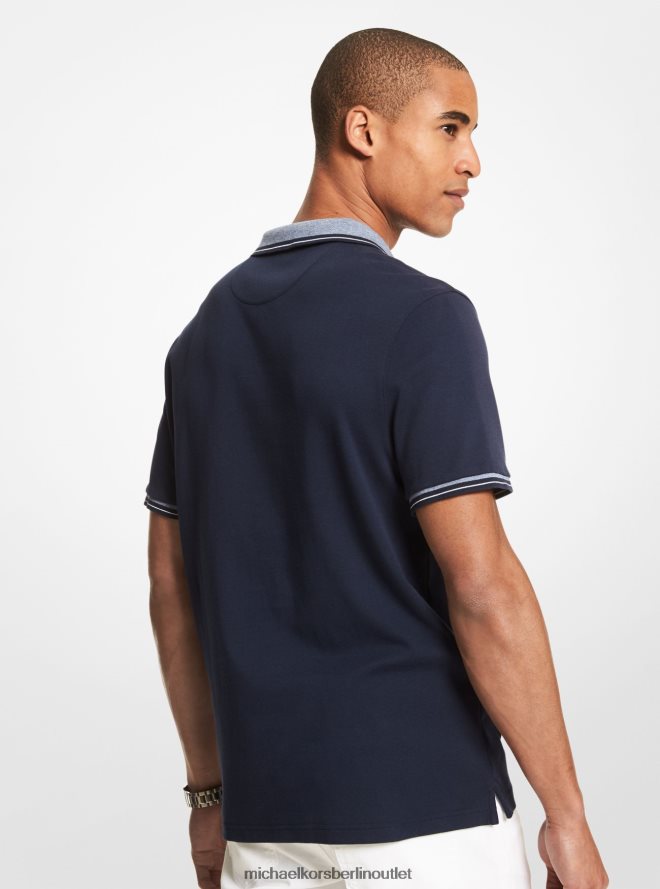 Kleidung de Michael Kors Männer Poloshirt aus Greenwich-Baumwolle Mitternacht 404V222885