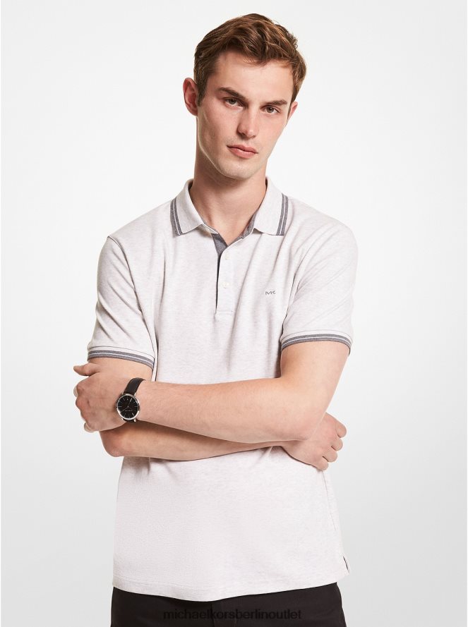 Kleidung de Michael Kors Männer Poloshirt aus Greenwich-Baumwolle Schneeheide 404V222875