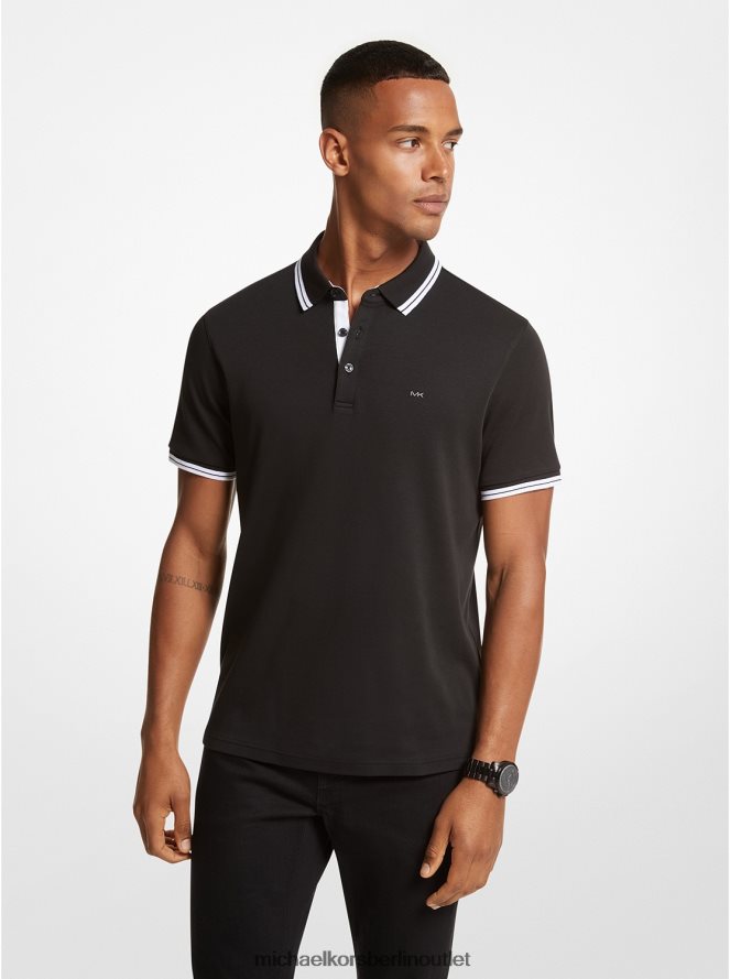 Kleidung de Michael Kors Männer Poloshirt aus Greenwich-Baumwolle Schwarz 404V222878