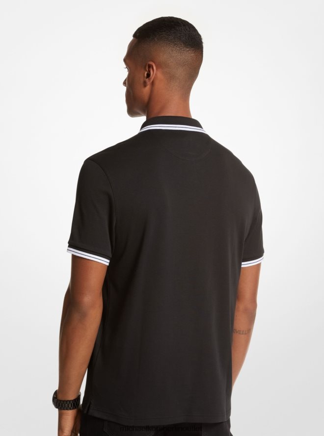 Kleidung de Michael Kors Männer Poloshirt aus Greenwich-Baumwolle Schwarz 404V222878