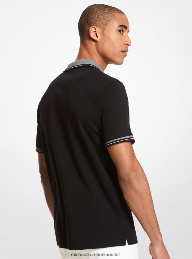 Kleidung de Michael Kors Männer Poloshirt aus Greenwich-Baumwolle Schwarz 404V222887