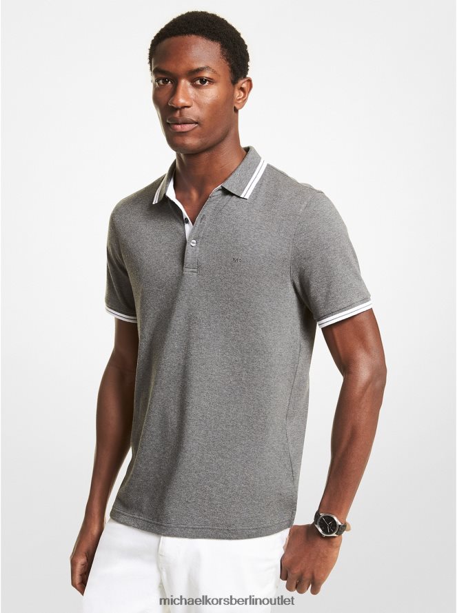 Kleidung de Michael Kors Männer Poloshirt aus Greenwich-Baumwolle mlct gy hthr 404V222901