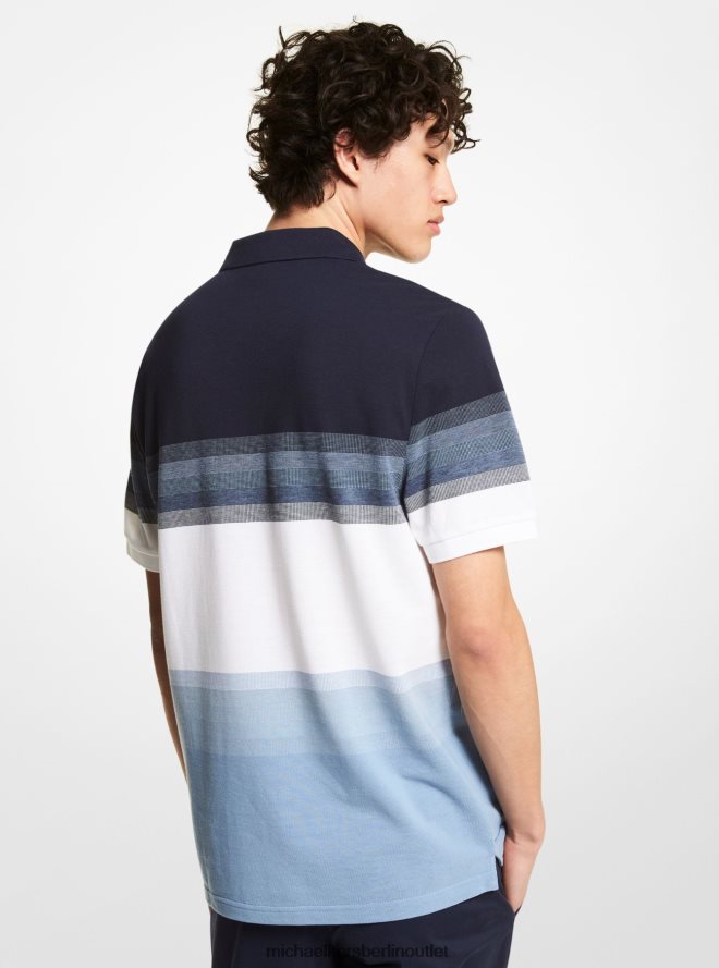 Kleidung de Michael Kors Männer Poloshirt aus Piqué aus Baumwollmischung mit Ombre-Streifen Chambray 404V222917