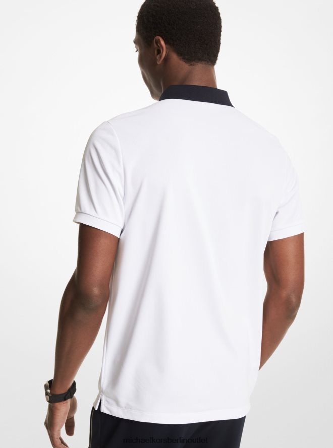 Kleidung de Michael Kors Männer Poloshirt mit halbem Reißverschluss Weiß 404V222900