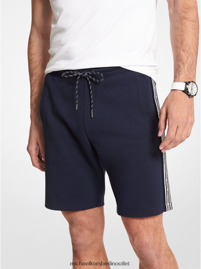 Kleidung de Michael Kors Männer Shorts aus Baumwollmischung mit Logoband Mitternacht 404V223138