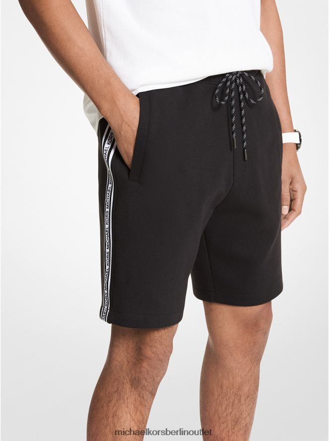 Kleidung de Michael Kors Männer Shorts aus Baumwollmischung mit Logoband Schwarz 404V223141