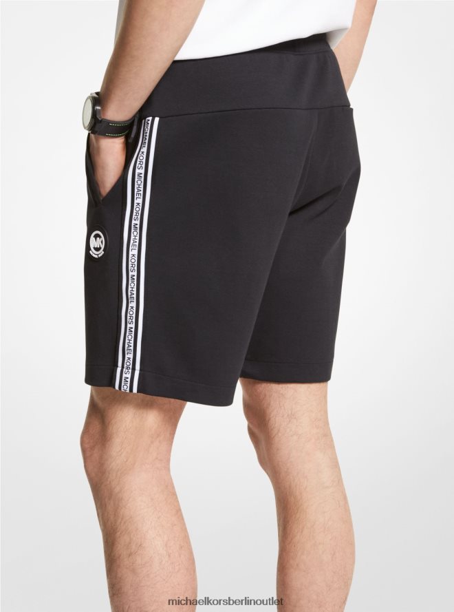 Kleidung de Michael Kors Männer Shorts aus Baumwollmischung mit Logoband Schwarz 404V223145