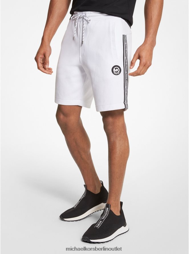 Kleidung de Michael Kors Männer Shorts aus Baumwollmischung mit Logoband Weiß 404V223143