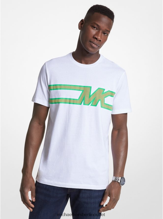 Kleidung de Michael Kors Männer Baumwoll-T-Shirt mit grafischem Logo Weiß 404V222969