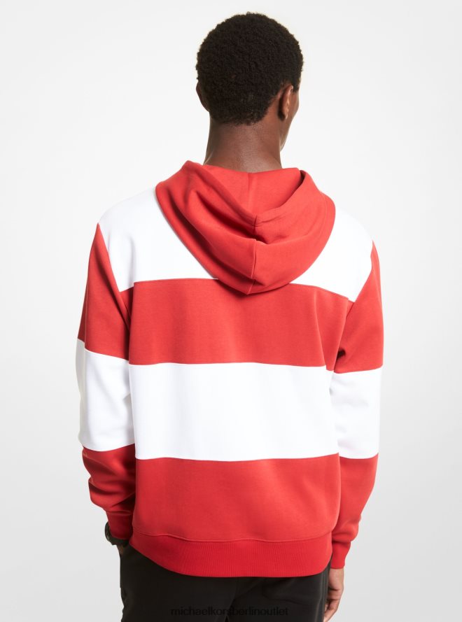 Kleidung de Michael Kors Männer Gestreifter Rugby-Hoodie aus Baumwollmischung purpurrot 404V223022