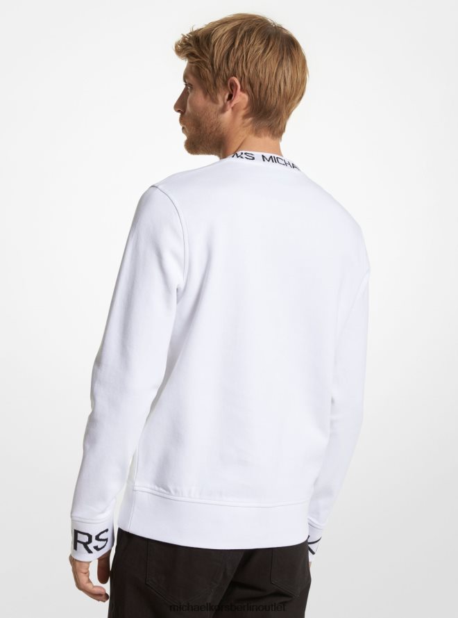 Kleidung de Michael Kors Männer Pullover aus Baumwollmischung mit Logoband Weiß 404V222972