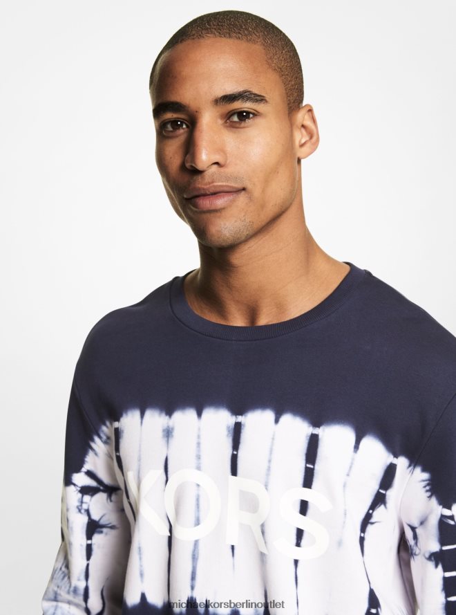 Kleidung de Michael Kors Männer Sweatshirt aus Baumwolle mit Batikmuster und Logo Mitternacht 404V223006