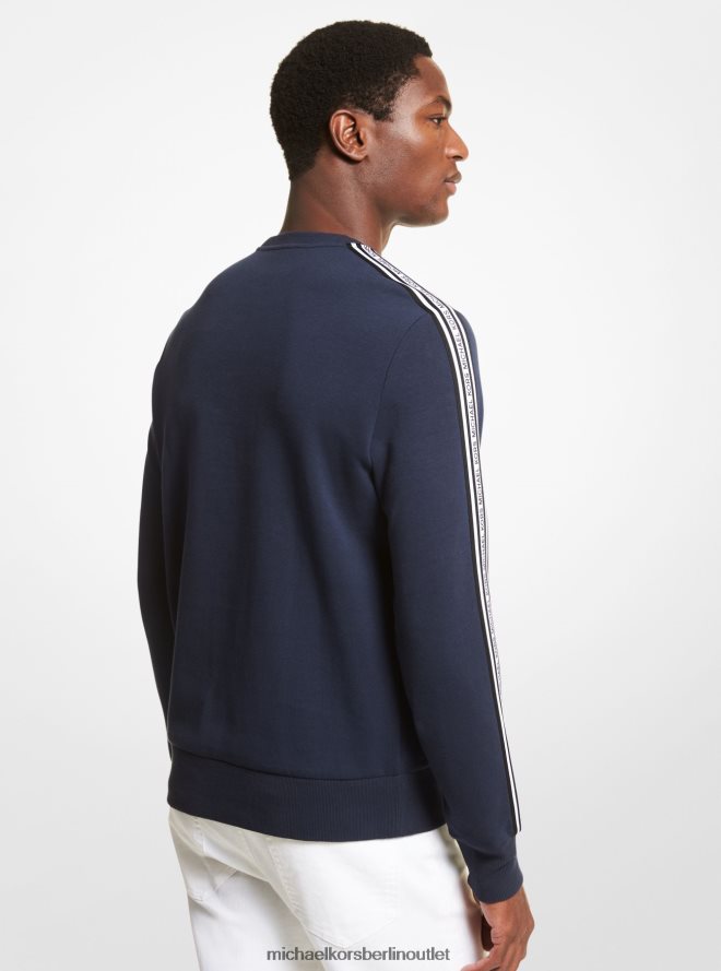 Kleidung de Michael Kors Männer Sweatshirt aus Baumwollmischung mit Logoband Mitternacht 404V223016