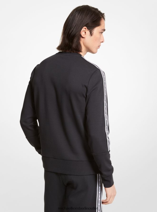 Kleidung de Michael Kors Männer Sweatshirt aus Baumwollmischung mit Logoband Schwarz 404V222931