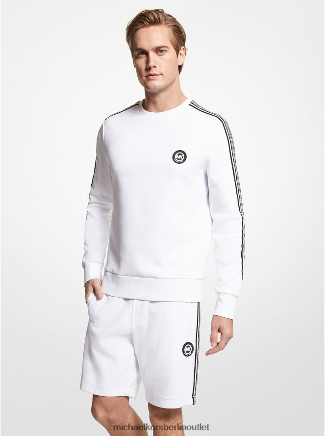 Kleidung de Michael Kors Männer Sweatshirt aus Baumwollmischung mit Logoband Weiß 404V222929