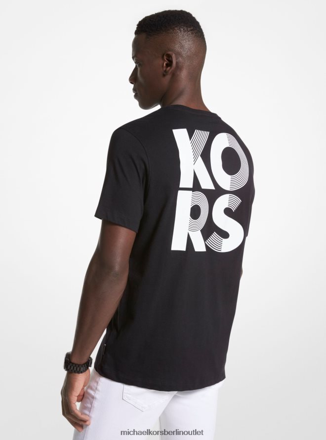 Kleidung de Michael Kors Männer T-Shirt aus Baumwolle mit Logo Schwarz 404V222922