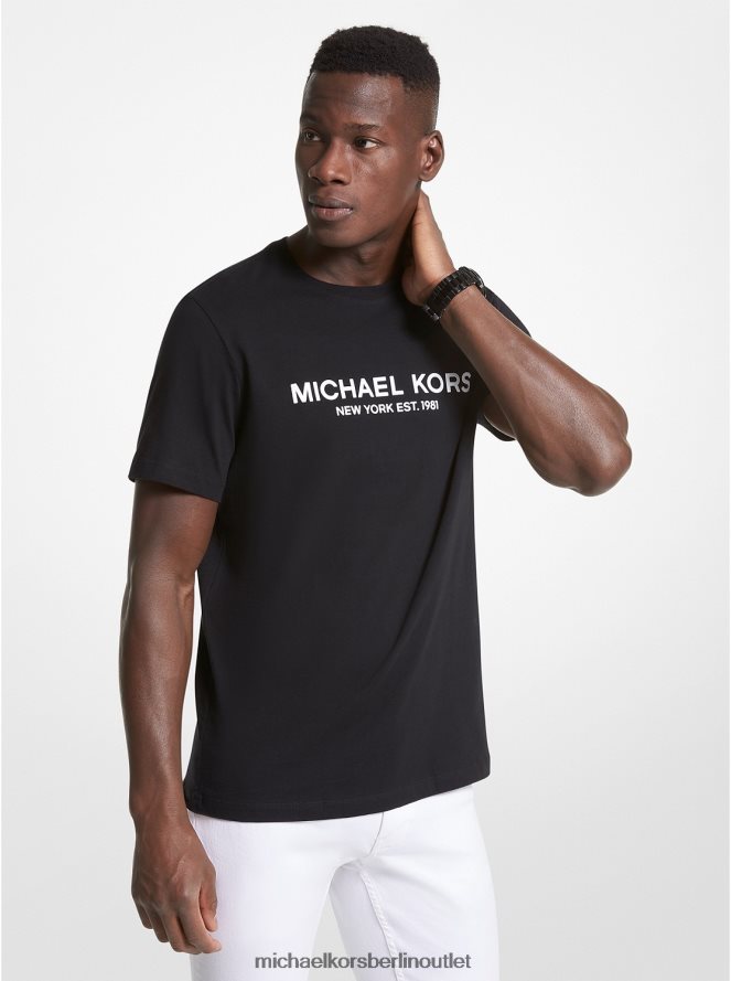 Kleidung de Michael Kors Männer T-Shirt aus Baumwolle mit Logo Schwarz 404V222967