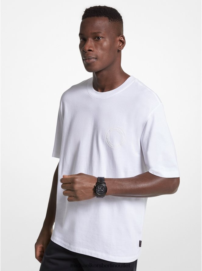 Kleidung de Michael Kors Männer T-Shirt aus Baumwolle mit Logo Weiß 404V222920
