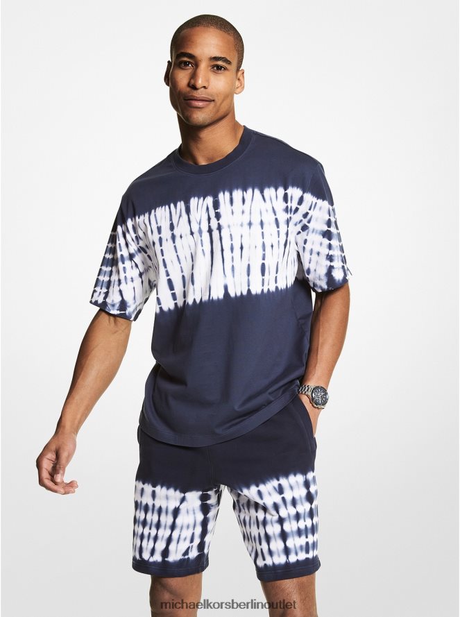 Kleidung de Michael Kors Männer T-Shirt aus Baumwolljersey mit Batikmuster Mitternacht 404V223005