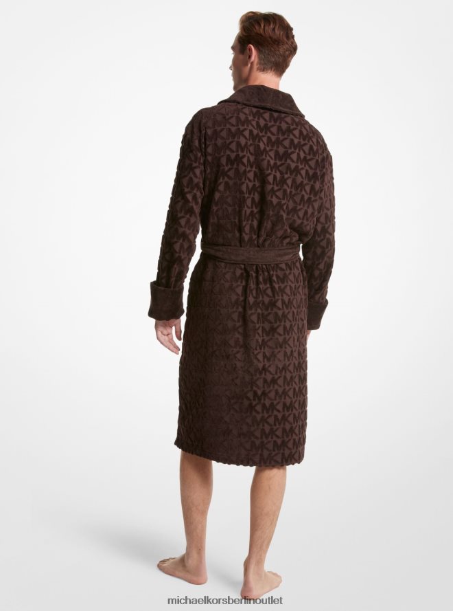 Kleidung de Michael Kors Männer Bademantel aus Baumwollfrottee mit Logo Schokolade 404V223180