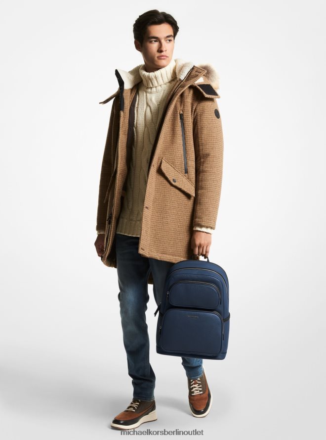 Zubehör de Michael Kors Männer Cooper-Rucksack aus genarbtem Leder Marine 404V223164