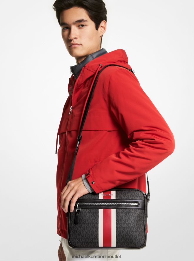 Zubehör de Michael Kors Männer Kameratasche mit Hudson-Logostreifen Hellrot 404V223188