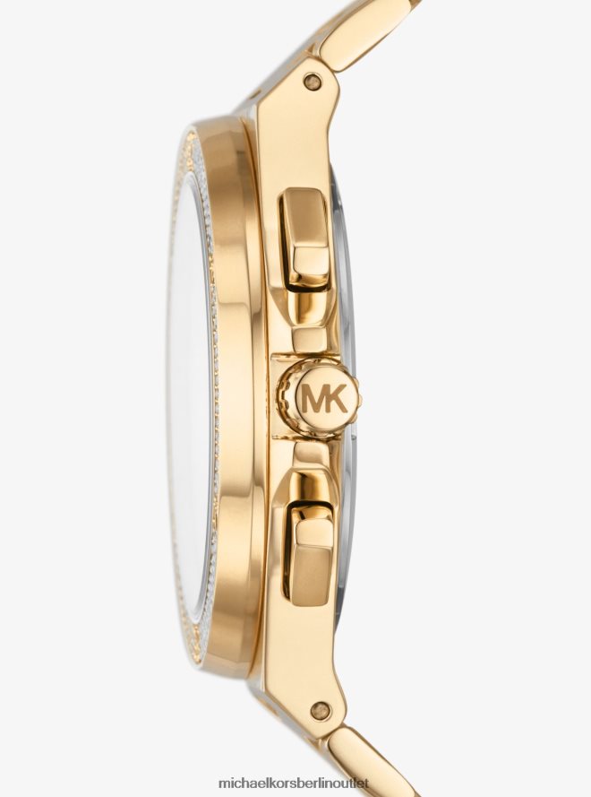 Zubehör de Michael Kors Männer Übergroße, goldfarbene Lennox Pavé-Armbanduhr Gold 404V223281
