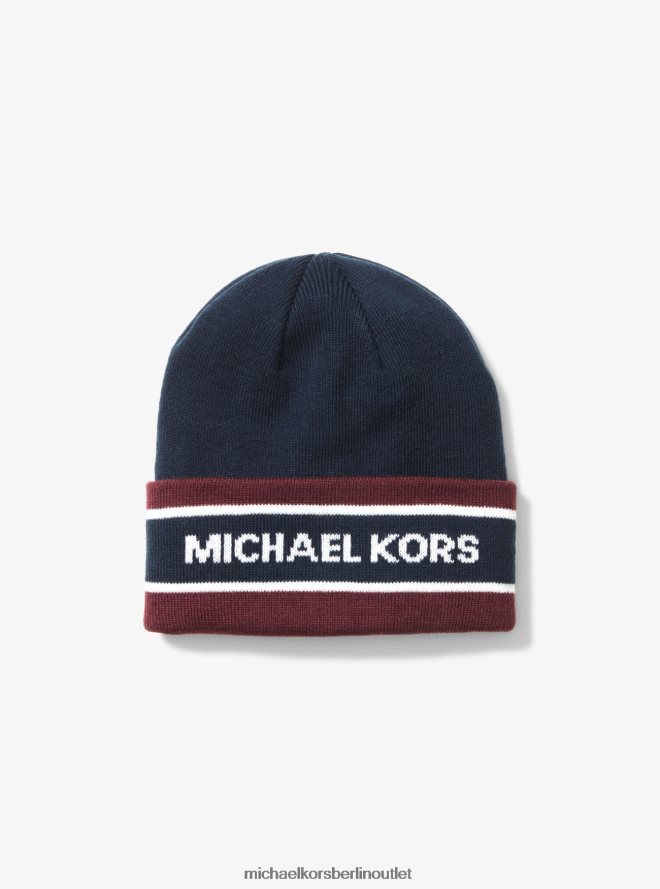 Zubehör de Michael Kors Männer Set aus Beanie-Mütze und Schal mit Logo-Jacquardmuster Mitternacht 404V223381
