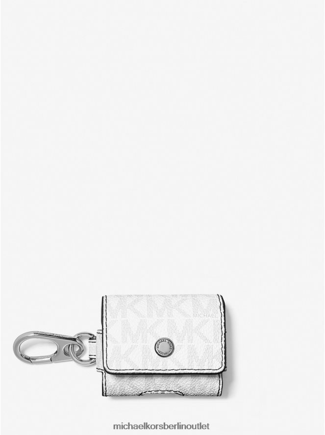 Zubehör de Michael Kors Männer Logo-Clip-Hülle für Apple Airpods helles Weiß 404V223354