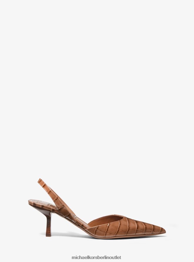 Schuhe de Michael Kors unisex Kollektion „Holly“-Pumps aus Leder mit Krokodilprägung Kastanie 404V223859