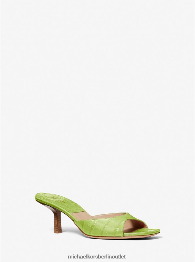 Schuhe de Michael Kors unisex Kollektion Anita – Sandale aus Leder mit Krokodilprägung Kalk 404V223833