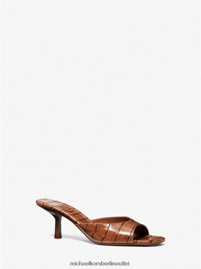 Schuhe de Michael Kors unisex Kollektion Anita – Sandale aus Leder mit Krokodilprägung Kastanie 404V223849