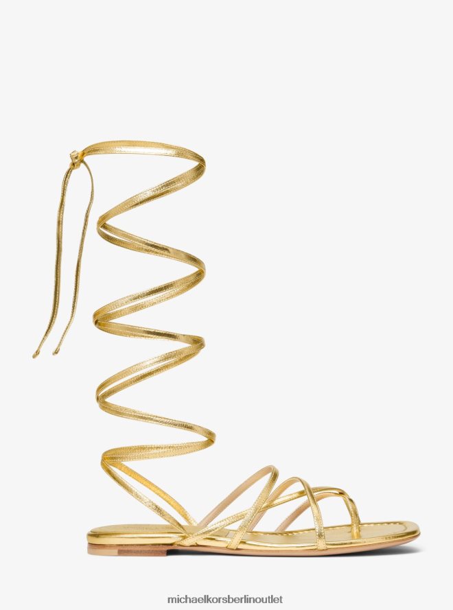 Schuhe de Michael Kors unisex Kollektion: Gladiator-Sandale aus Jade-Metallic-Leder Gold 404V223822