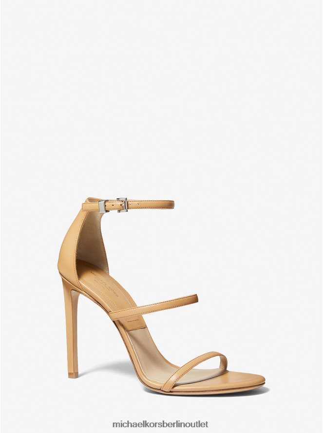 Schuhe de Michael Kors unisex Kollektion Nadele Ledersandale Kamel 404V223845