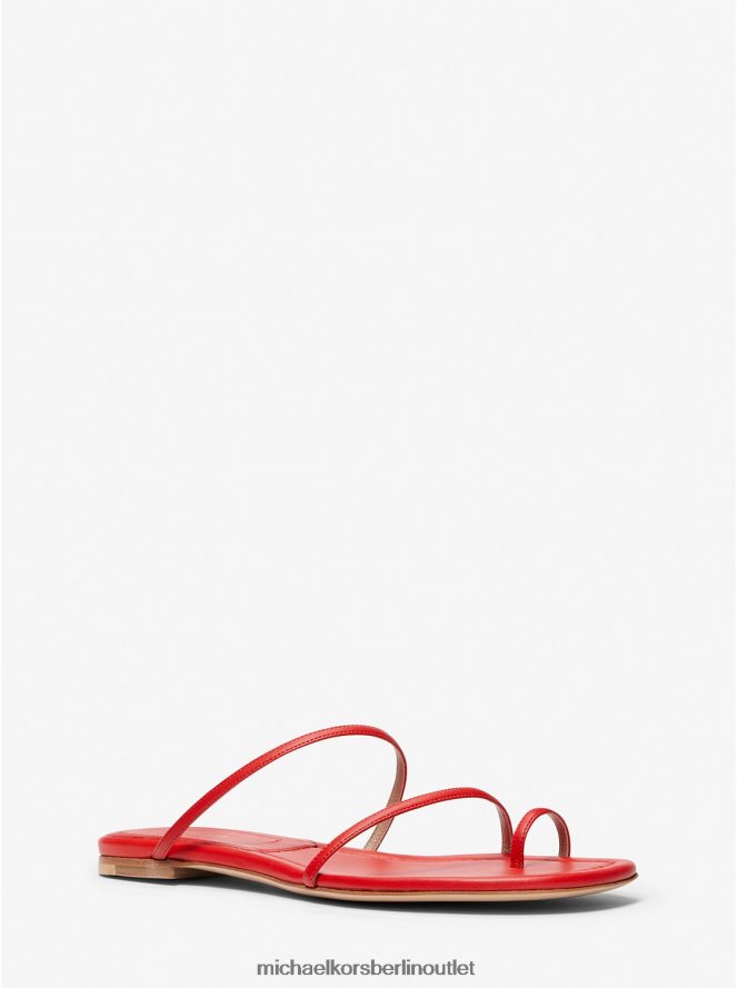 Schuhe de Michael Kors unisex Kollektion Patti Slide-Sandale aus Leder Mohn 404V223825