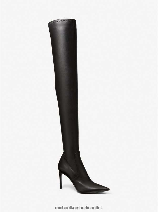 Schuhe de Michael Kors unisex Kollektion Elle Lederstiefel Schwarz 404V223838