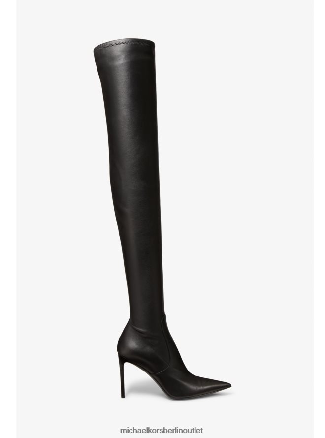 Schuhe de Michael Kors unisex Kollektion Elle Lederstiefel Schwarz 404V223838