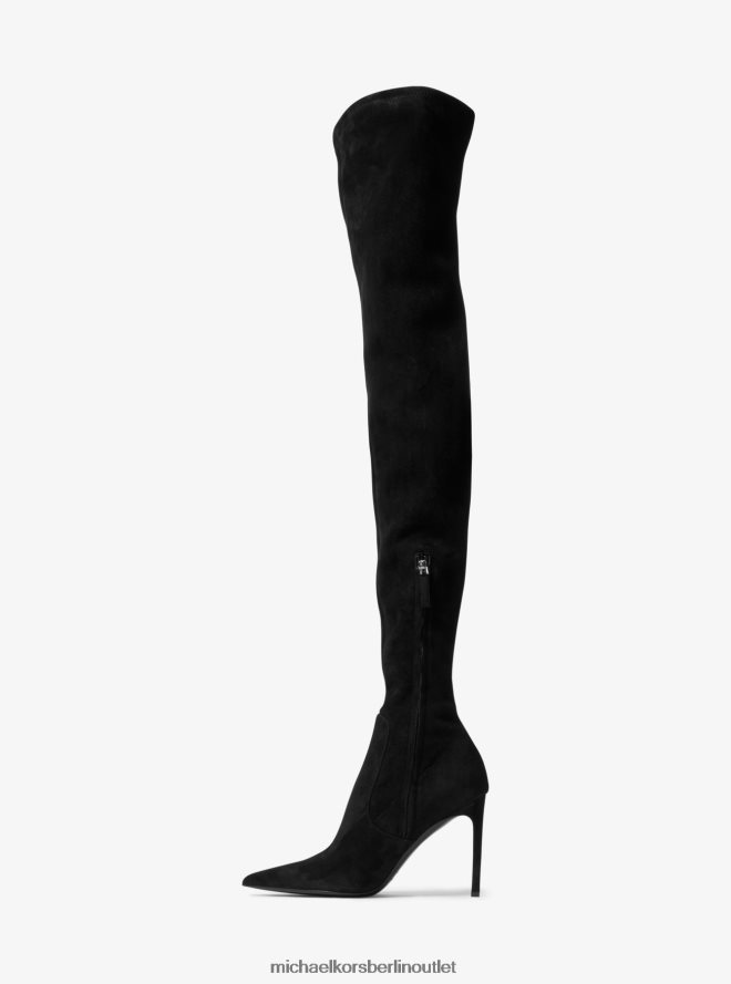 Schuhe de Michael Kors unisex Kollektion Elle Wildlederstiefel Schwarz 404V223837